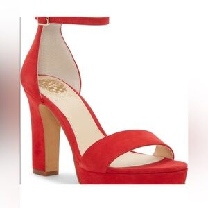 Vince Camuto Glamour Red Suede Heels
